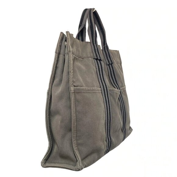 Auth HERMES Fourre Tout Tote PM - Dark Gray Black Canvas None Tote Bag - Picture 9 of 10